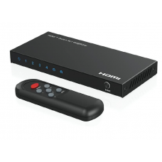 HDMI sumatorius 4 → 1 4K (60Hz) su maitinimu, su pulteliu Premium HDCP2.3